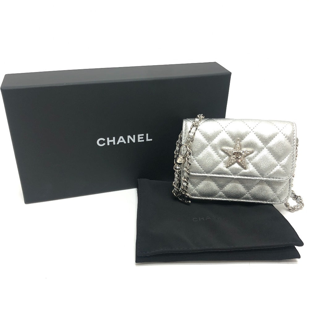 CHANEL イヤーギフト 顧客限定 スター ラインストーン カバン マトラッセ ミニ ショルダーバッグ レザー レディース シルバー