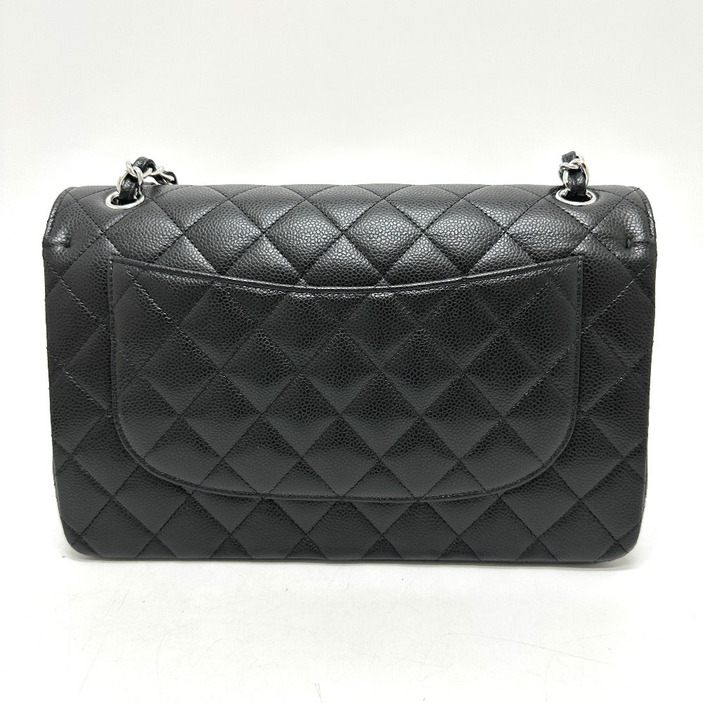 CHANEL A58600 CC ココマーク ロゴ デカマトラッセ30 Wフラップ デカマト チェーンバッグ カバン 斜め掛け Wチェーン ショルダーバッグ キャビアスキン レディース ブラック