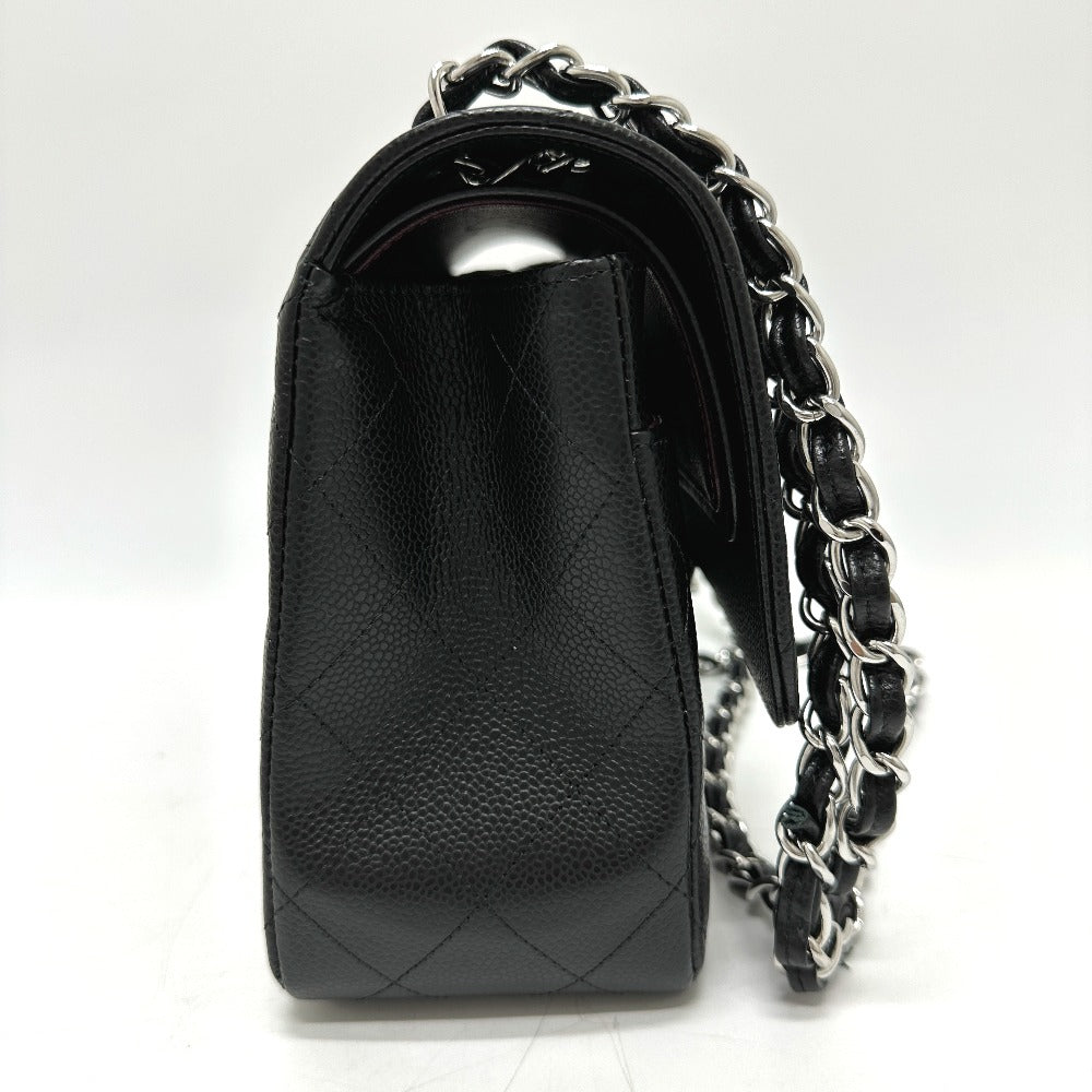 CHANEL A58600 CC ココマーク ロゴ デカマトラッセ30 Wフラップ デカマト チェーンバッグ カバン 斜め掛け Wチェーン ショルダーバッグ キャビアスキン レディース ブラック