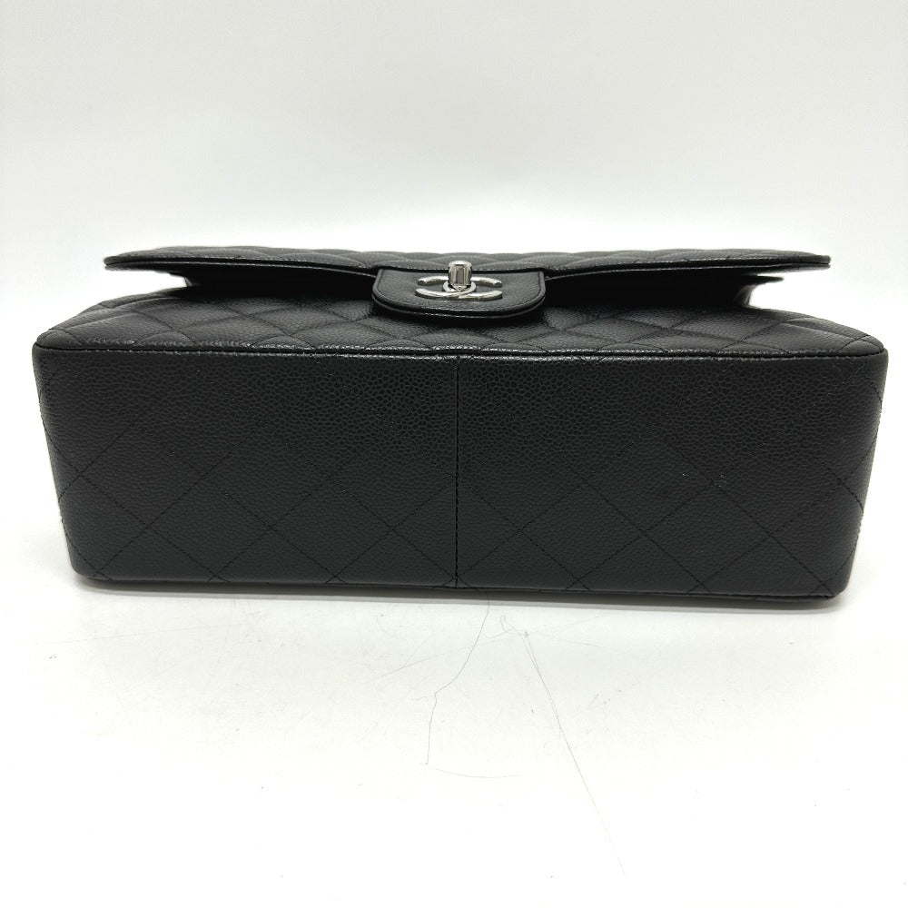 CHANEL A58600 CC ココマーク ロゴ デカマトラッセ30 Wフラップ デカマト チェーンバッグ カバン 斜め掛け Wチェーン ショルダーバッグ キャビアスキン レディース ブラック