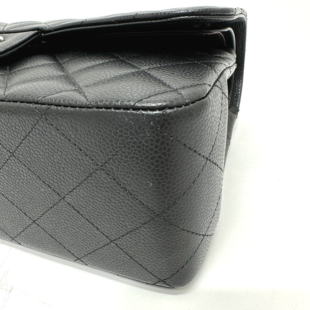 CHANEL A58600 CC ココマーク ロゴ デカマトラッセ30 Wフラップ デカマト チェーンバッグ カバン 斜め掛け Wチェーン ショルダーバッグ キャビアスキン レディース ブラック