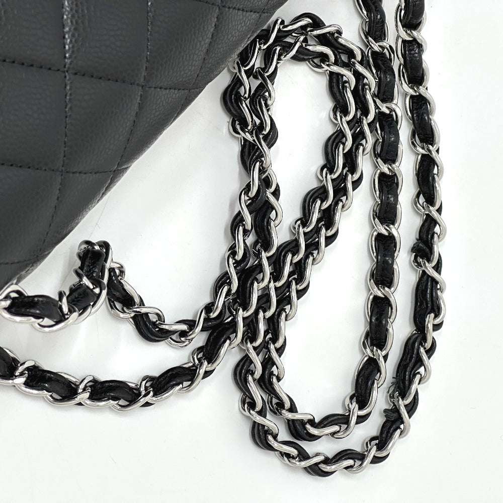 CHANEL A58600 CC ココマーク ロゴ デカマトラッセ30 Wフラップ デカマト チェーンバッグ カバン 斜め掛け Wチェーン ショルダーバッグ キャビアスキン レディース ブラック