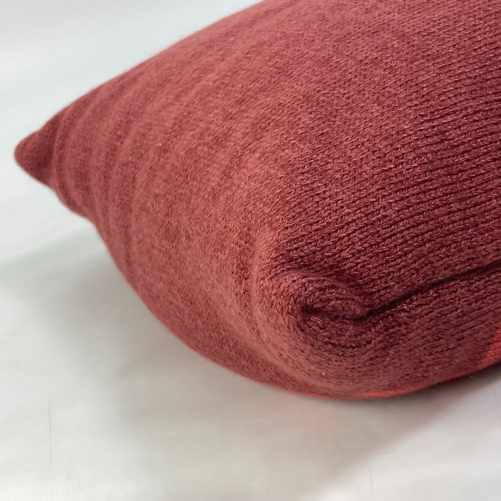CHANEL インテリア ピロー 枕 ロゴ ニット クッション ウール レディース レッド