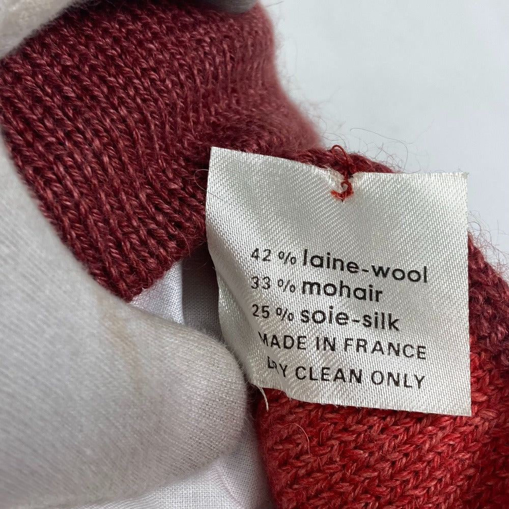 CHANEL インテリア ピロー 枕 ロゴ ニット クッション ウール レディース レッド