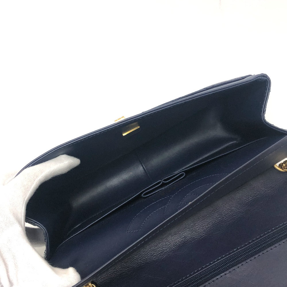 CHANEL マトラッセ マトラッセ ダブルフラップ 2.55金具 カバン 肩掛けバッグ 斜め掛けバッグ ショルダーバッグ レザー レディース ネイビー