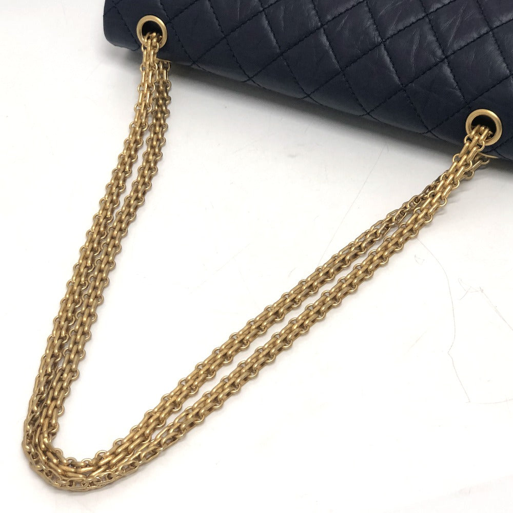 CHANEL マトラッセ マトラッセ ダブルフラップ 2.55金具 カバン 肩掛けバッグ 斜め掛けバッグ ショルダーバッグ レザー レディース ネイビー