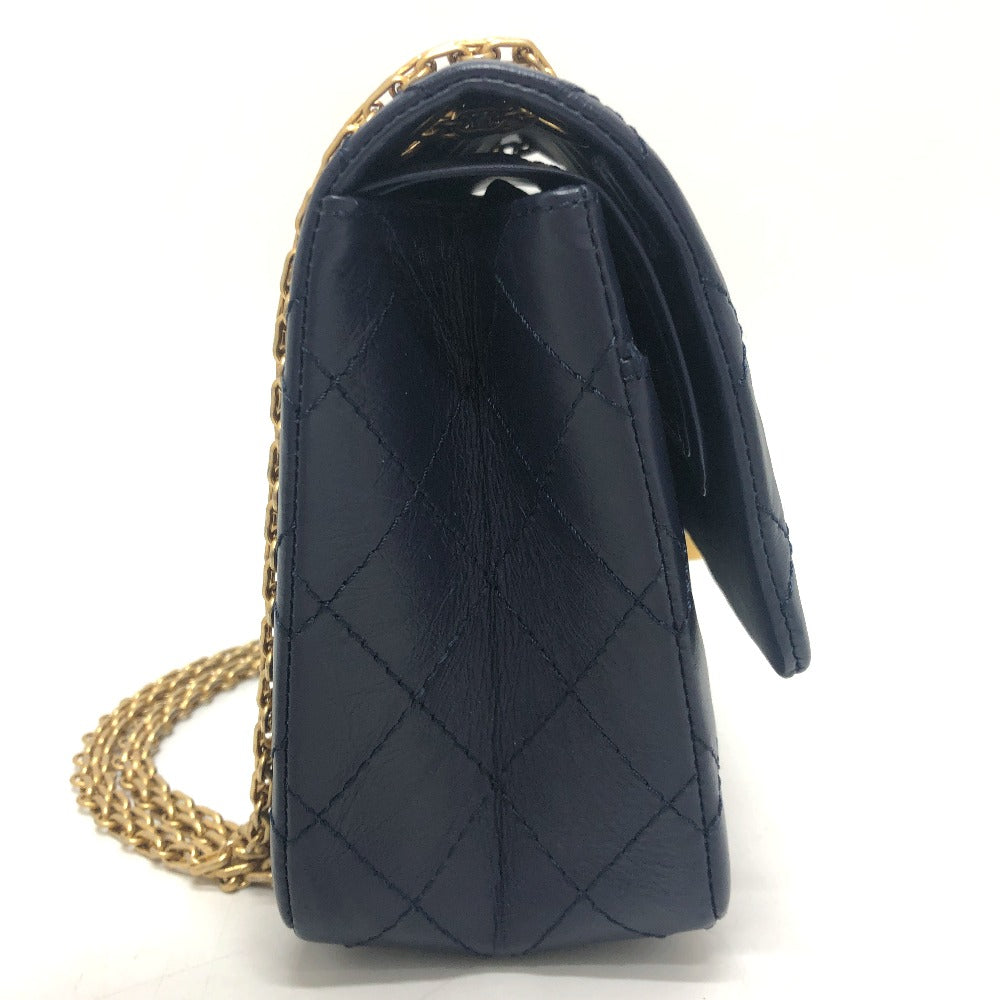 CHANEL マトラッセ マトラッセ ダブルフラップ 2.55金具 カバン 肩掛けバッグ 斜め掛けバッグ ショルダーバッグ レザー レディース ネイビー