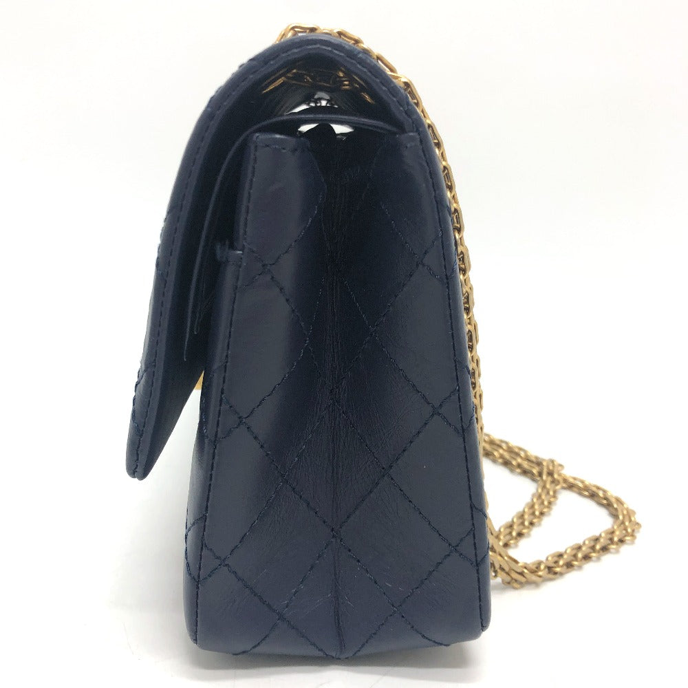 CHANEL マトラッセ マトラッセ ダブルフラップ 2.55金具 カバン 肩掛けバッグ 斜め掛けバッグ ショルダーバッグ レザー レディース ネイビー