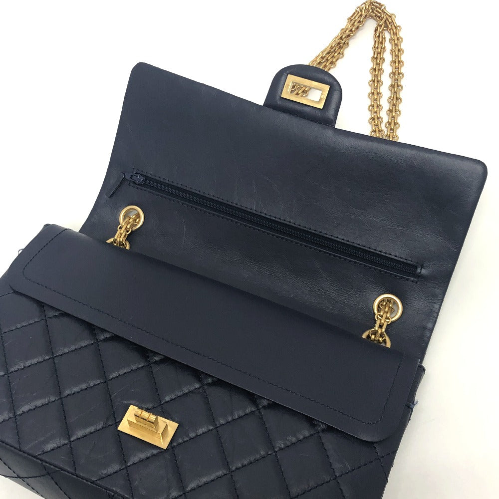 CHANEL マトラッセ マトラッセ ダブルフラップ 2.55金具 カバン 肩掛けバッグ 斜め掛けバッグ ショルダーバッグ レザー レディース ネイビー