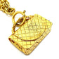 CHANEL Bag-Shaped Motif Matelasse Bag Vintage Pendant Necklace GP Women's Gold