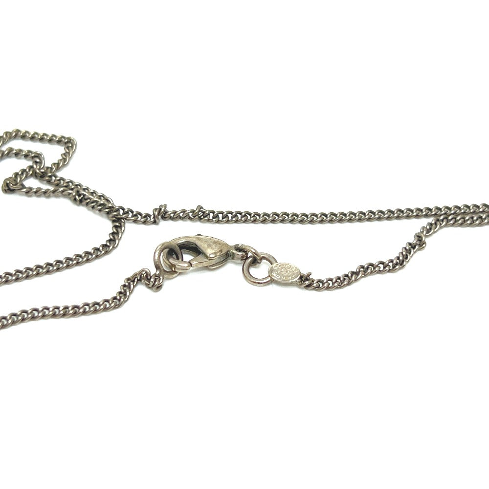 CHANEL 07P Coco Mark Padlock Cadena Heart Key Chain Accessory Necklace Metal Women's Silver