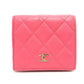 CHANEL AP3178 Matelasse Small flap wallet Bifold Wallet Wallet Bifold Wallet Folded wallet Caviar Leather pink/GoldHardware Used