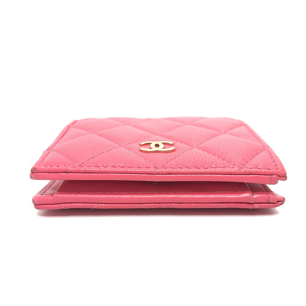 CHANEL AP3178 Matelasse Small flap wallet Bifold Wallet Wallet Bifold Wallet Folded wallet Caviar Leather pink/GoldHardware Used