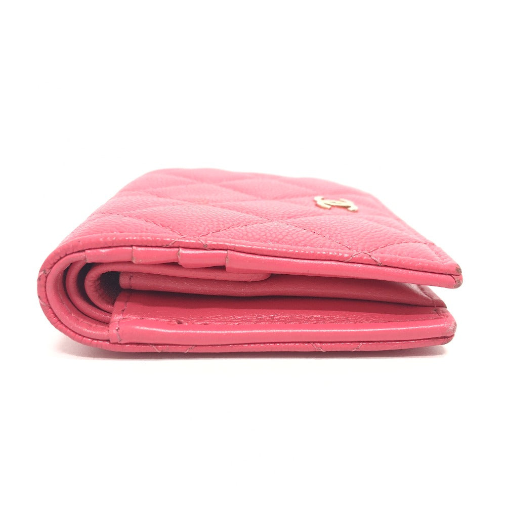 CHANEL AP3178 Matelasse Small flap wallet Bifold Wallet Wallet Bifold Wallet Folded wallet Caviar Leather pink/GoldHardware Used