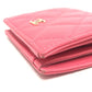 CHANEL AP3178 Matelasse Small flap wallet Bifold Wallet Wallet Bifold Wallet Folded wallet Caviar Leather pink/GoldHardware Used