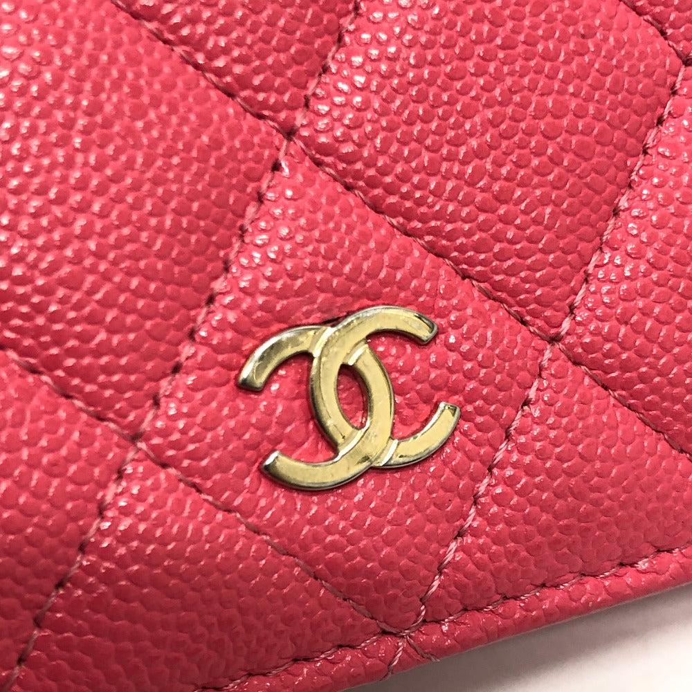 CHANEL AP3178 Matelasse Small flap wallet Bifold Wallet Wallet Bifold Wallet Folded wallet Caviar Leather pink/GoldHardware Used
