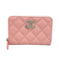 CHANEL Matelasse Coco Star Round Compact Wallet, Bi-fold Wallet, Caviar Leather, Women's, Pink