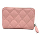 CHANEL Matelasse Coco Star Round Compact Wallet, Bi-fold Wallet, Caviar Leather, Women's, Pink