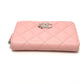 CHANEL Matelasse Coco Star Round Compact Wallet, Bi-fold Wallet, Caviar Leather, Women's, Pink