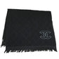 CHANEL Coco Mark CC Logo Matelasse Quilted Large Bath Towel, Cotton, Women's, Black