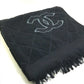 CHANEL Coco Mark CC Logo Matelasse Quilted Large Bath Towel, Cotton, Women's, Black