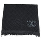 CHANEL Coco Mark CC Logo Matelasse Quilted Large Bath Towel, Cotton, Women's, Black