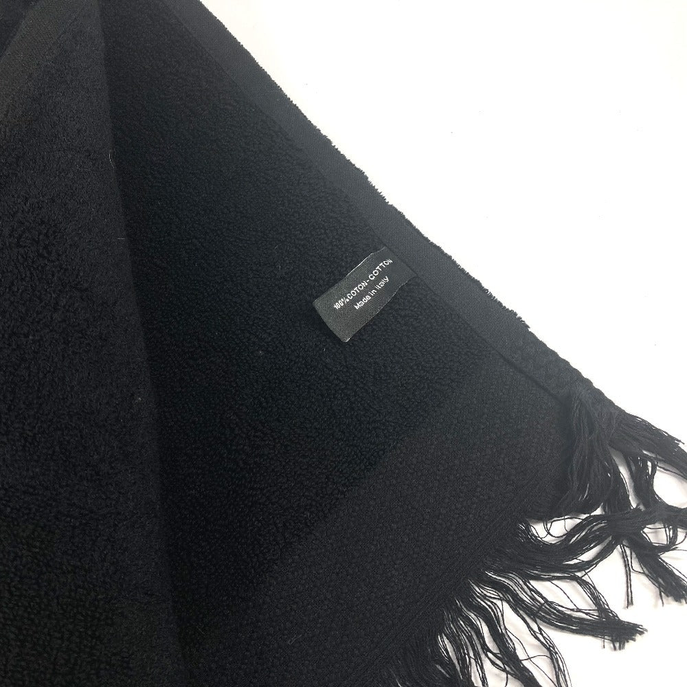 CHANEL バスタオル インテリア ひざかけ ブランケット CC ココマーク ビッグ ビーチタオル フリンジ タオル コットン レディース ブラック