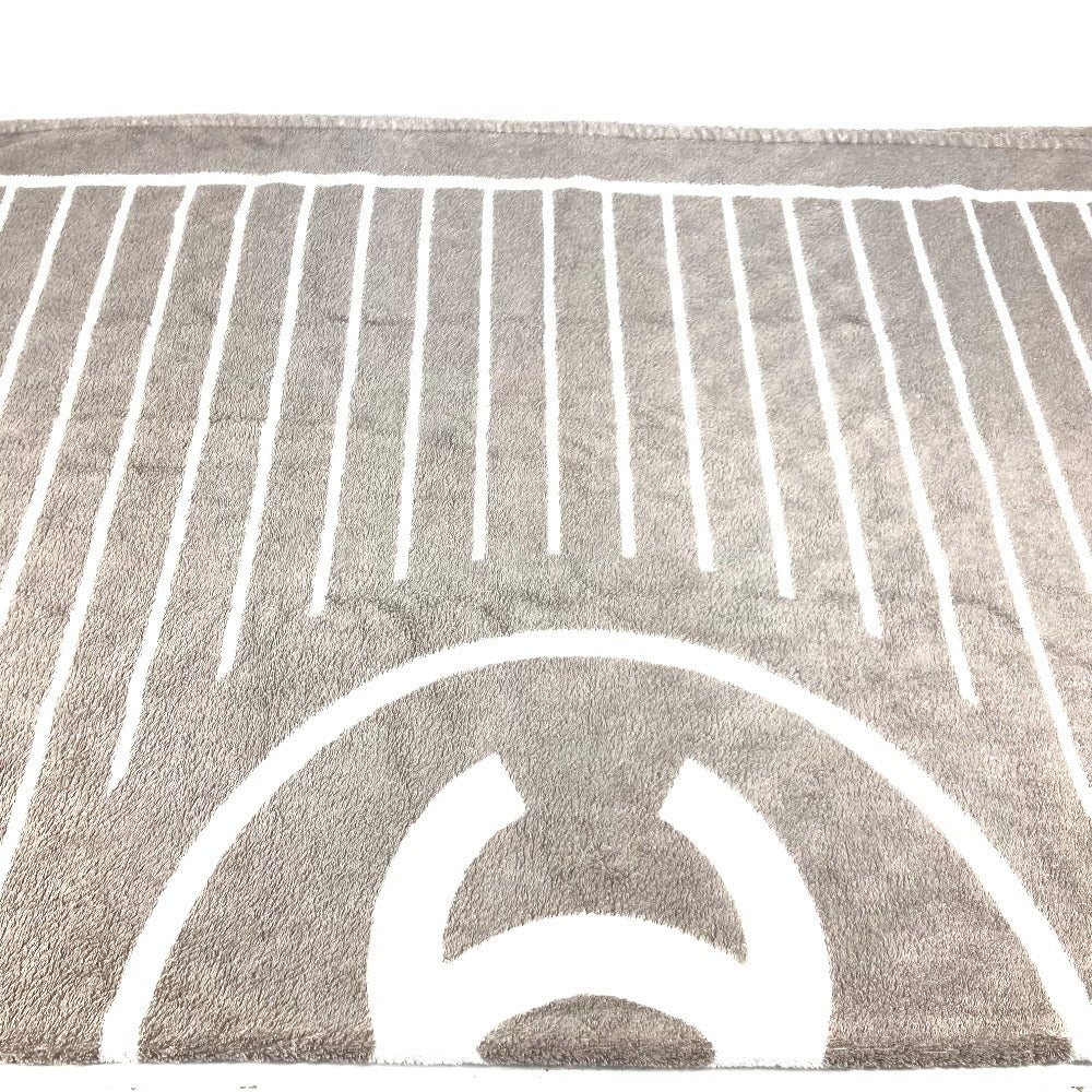CHANEL Logo Stripe CC Coco Mark Bath Towel, Interior Throw, Blanket, Towel, Cotton, Women's, Gray