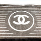 CHANEL Logo Stripe CC Coco Mark Bath Towel, Interior Throw, Blanket, Towel, Cotton, Women's, Gray