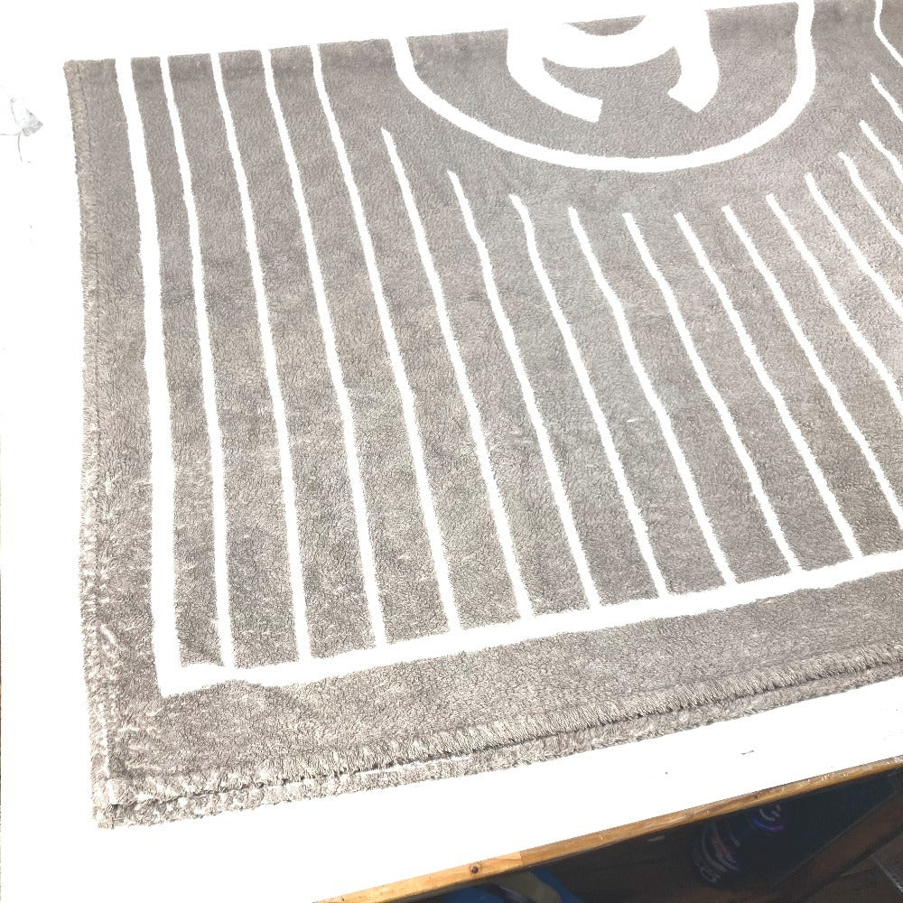 CHANEL Logo Stripe CC Coco Mark Bath Towel, Interior Throw, Blanket, Towel, Cotton, Women's, Gray