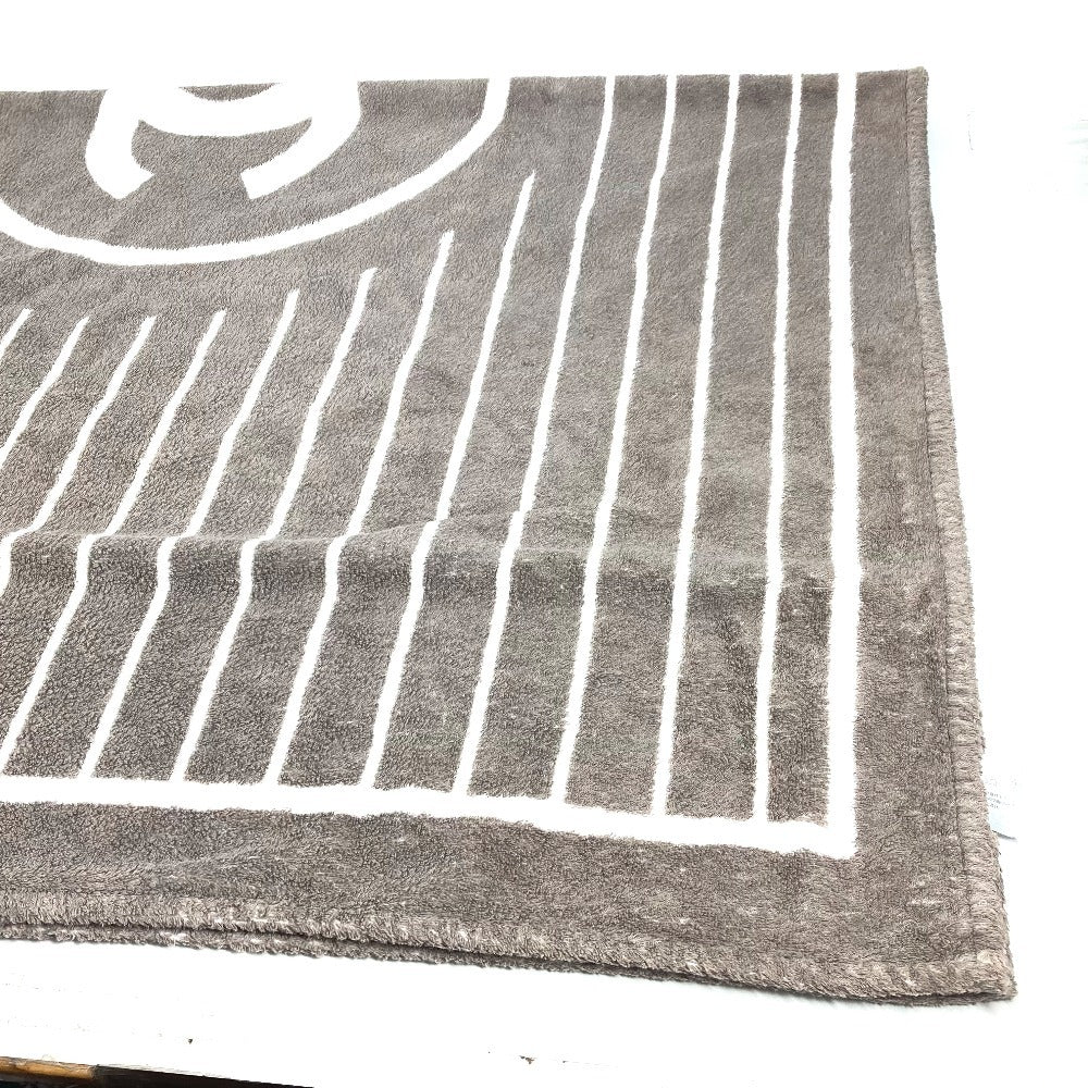 CHANEL Logo Stripe CC Coco Mark Bath Towel, Interior Throw, Blanket, Towel, Cotton, Women's, Gray