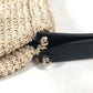 CHANEL ロゴ メッシュ プラスチックハンドル カバン ハンドバッグ キャンバス レディース ベージュ