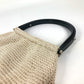 CHANEL ロゴ メッシュ プラスチックハンドル カバン ハンドバッグ キャンバス レディース ベージュ
