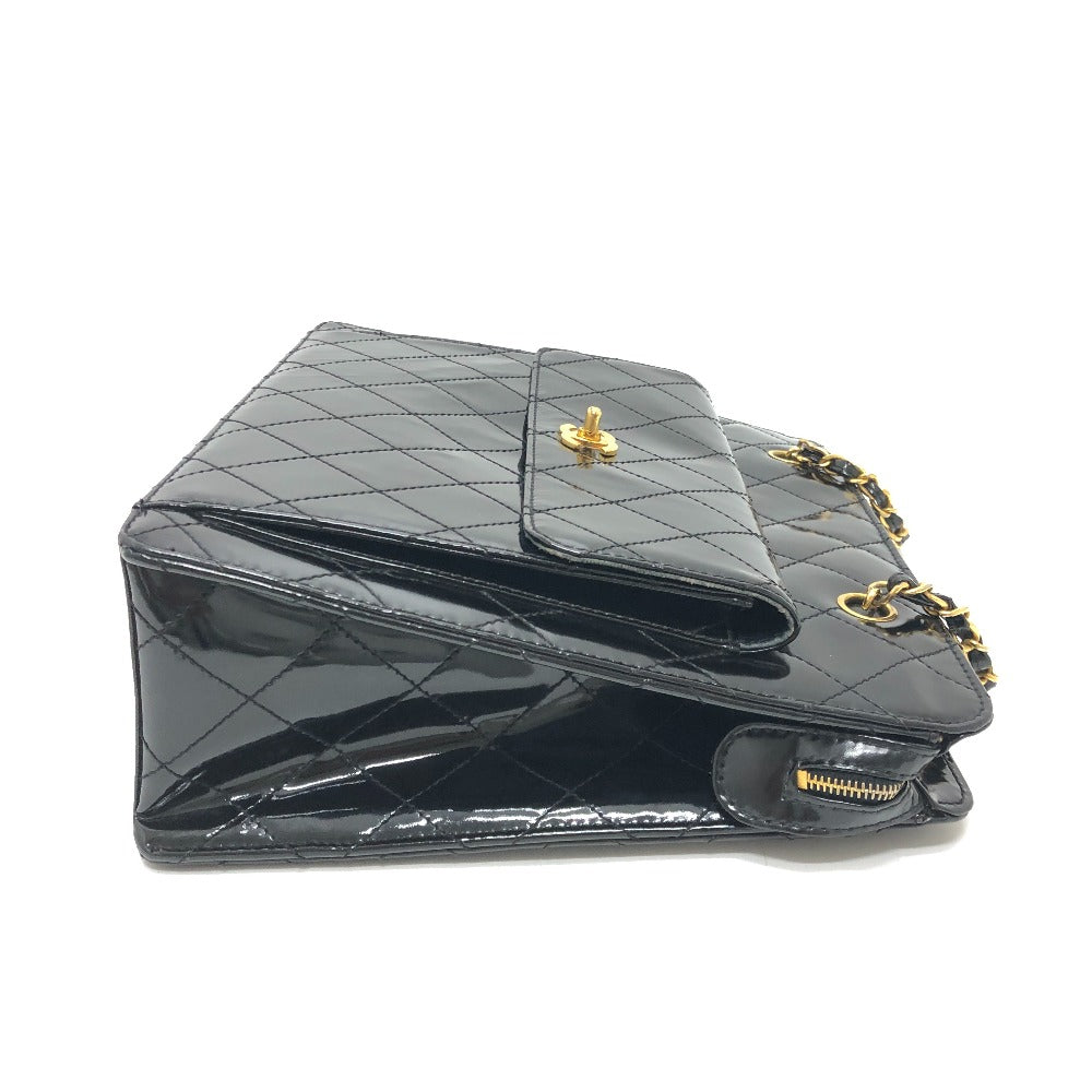 CHANEL マトラッセ ココマーク チェーンバック ショルダーバック カバン ショルダーバッグ エナメル レディース ブラック