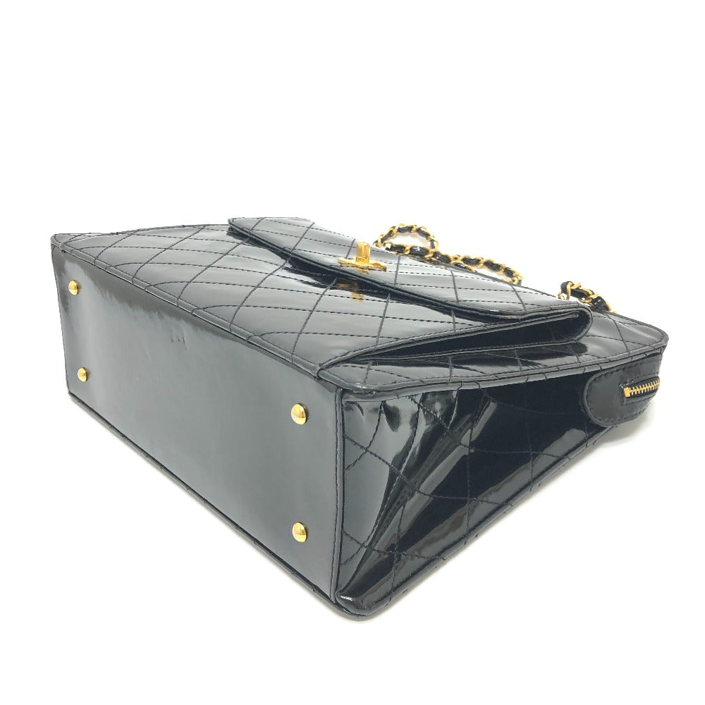 CHANEL マトラッセ ココマーク チェーンバック ショルダーバック カバン ショルダーバッグ エナメル レディース ブラック