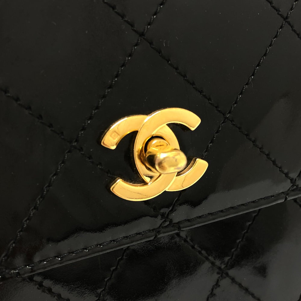 CHANEL マトラッセ ココマーク チェーンバック ショルダーバック カバン ショルダーバッグ エナメル レディース ブラック
