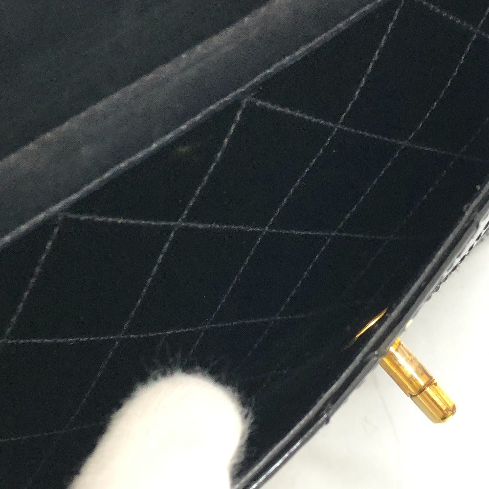 CHANEL マトラッセ ココマーク チェーンバック ショルダーバック カバン ショルダーバッグ エナメル レディース ブラック