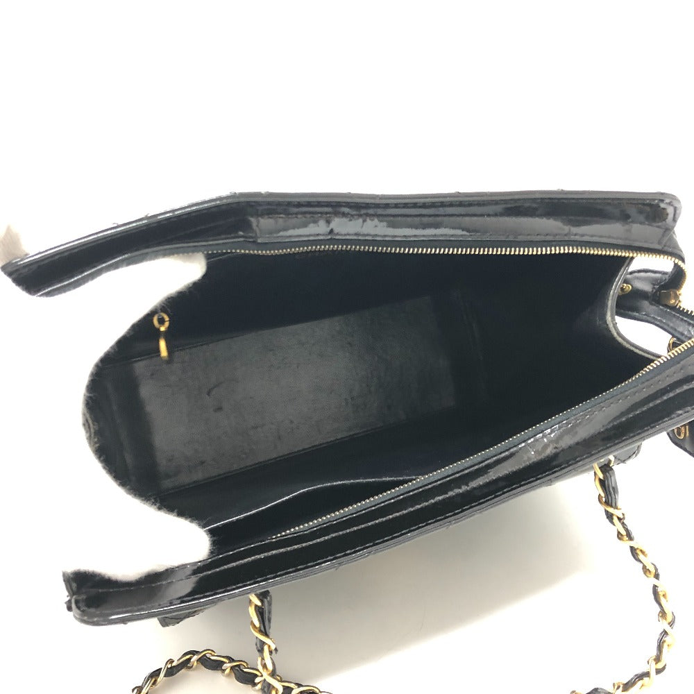 CHANEL マトラッセ ココマーク チェーンバック ショルダーバック カバン ショルダーバッグ エナメル レディース ブラック