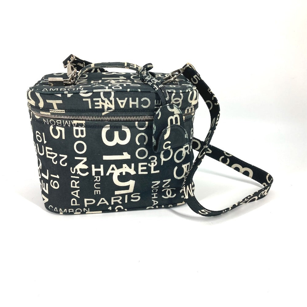 CHANEL バイシーライン バニティバッグ 2WAY ショルダーバッグ カバン 肩掛け ハンドバッグ キャンバス レディース ブラック