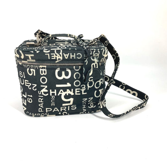 CHANEL バイシーライン バニティバッグ 2WAY ショルダーバッグ カバン 肩掛け ハンドバッグ キャンバス レディース ブラック