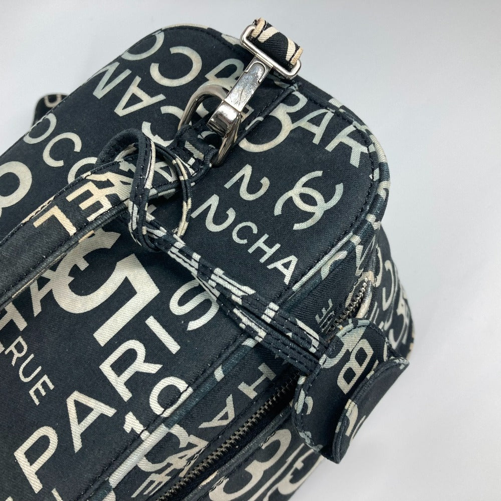 CHANEL バイシーライン バニティバッグ 2WAY ショルダーバッグ カバン 肩掛け ハンドバッグ キャンバス レディース ブラック