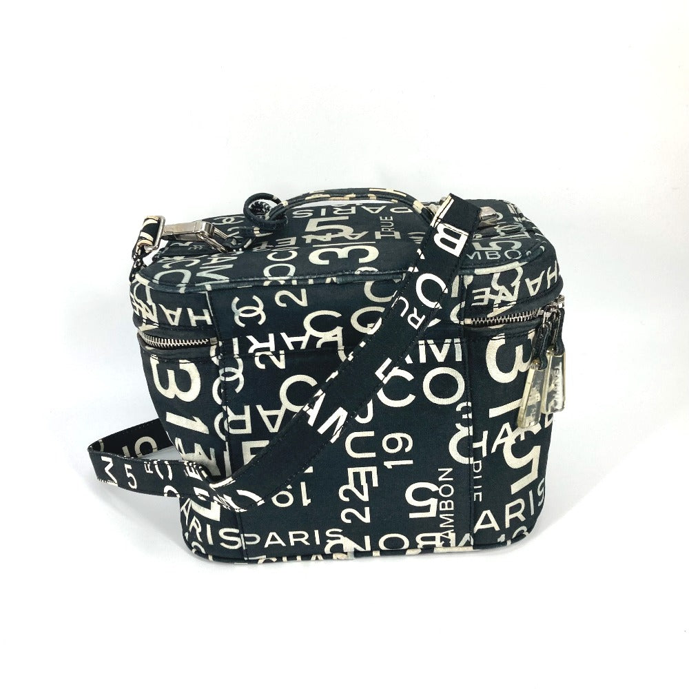 CHANEL バイシーライン バニティバッグ 2WAY ショルダーバッグ カバン 肩掛け ハンドバッグ キャンバス レディース ブラック