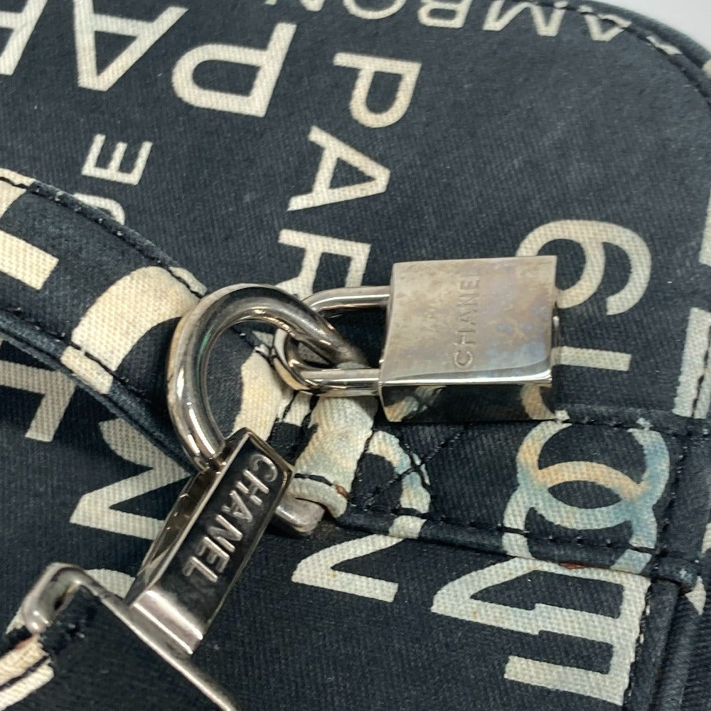 CHANEL バイシーライン バニティバッグ 2WAY ショルダーバッグ カバン 肩掛け ハンドバッグ キャンバス レディース ブラック