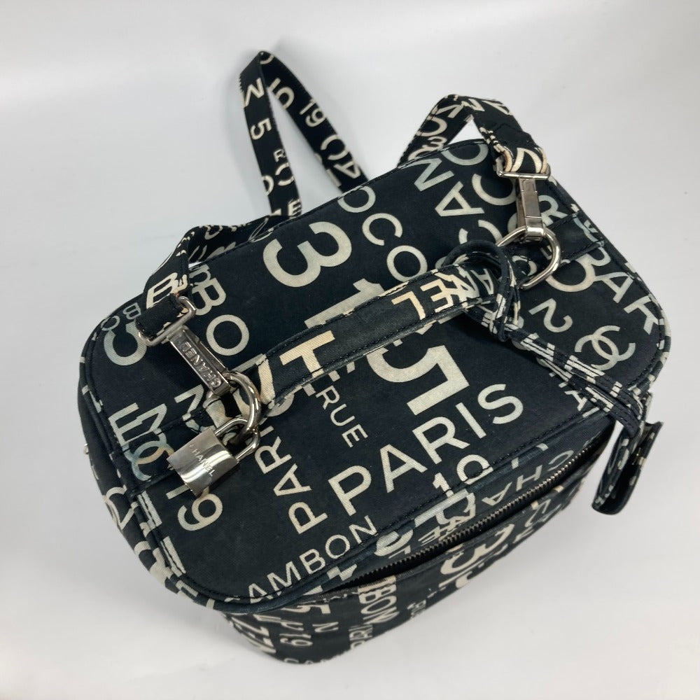 CHANEL バイシーライン バニティバッグ 2WAY ショルダーバッグ カバン 肩掛け ハンドバッグ キャンバス レディース ブラック