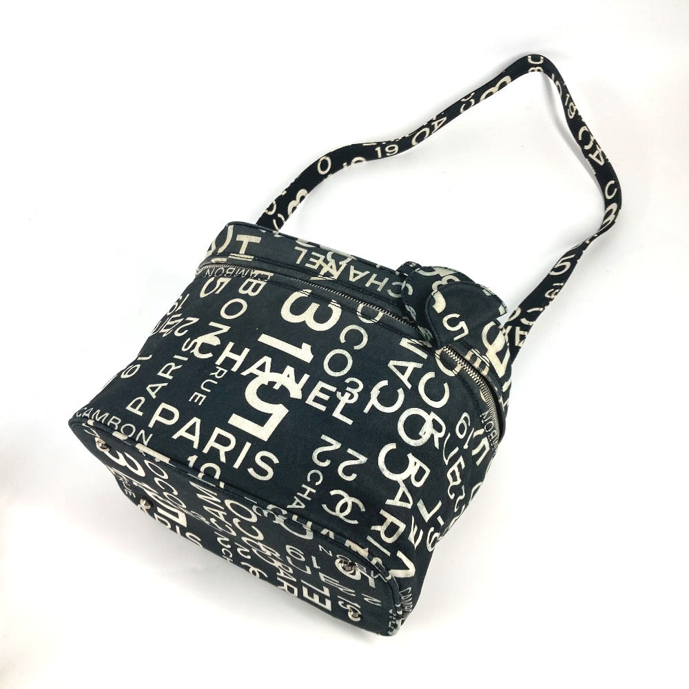 CHANEL バイシーライン バニティバッグ 2WAY ショルダーバッグ カバン 肩掛け ハンドバッグ キャンバス レディース ブラック