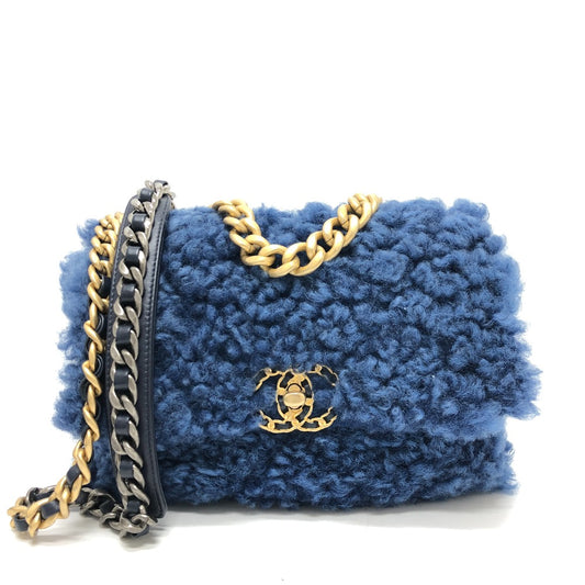 CHANEL ムートン マトラッセ CHANEL19 2トーンチェーン 2WAYバッグ カバン バッグ ショルダーバッグ ハンドバック 斜め掛け ショルダーバッグ ムートン レディース ブルー