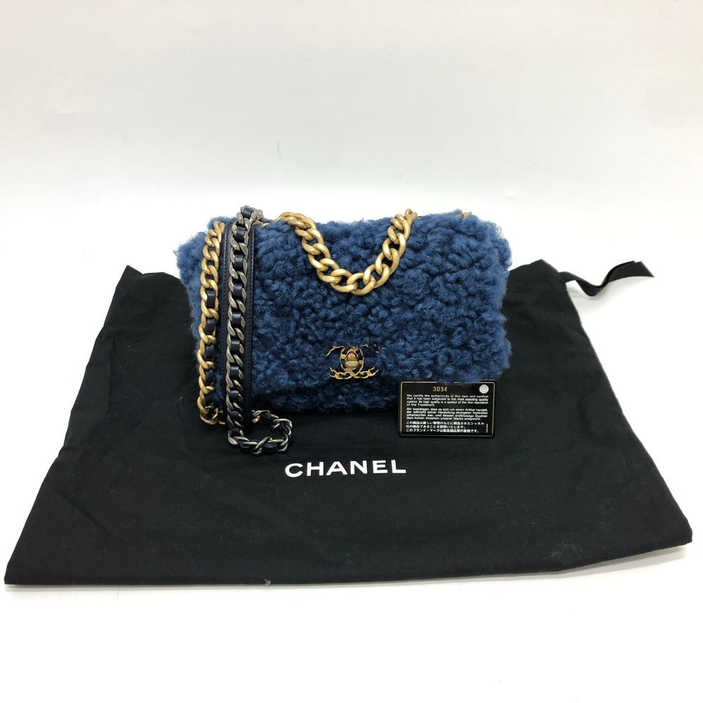 CHANEL ムートン マトラッセ CHANEL19 2トーンチェーン 2WAYバッグ カバン バッグ ショルダーバッグ ハンドバック 斜め掛け ショルダーバッグ ムートン レディース ブルー
