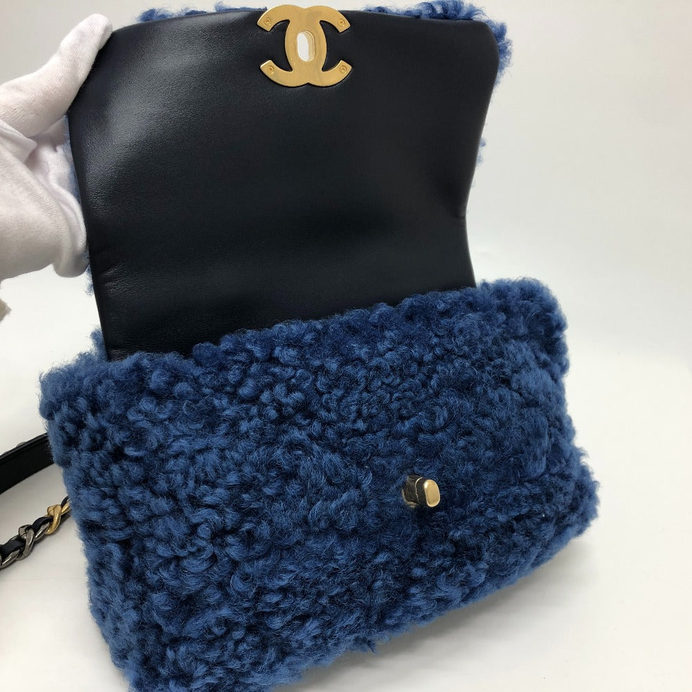 CHANEL ムートン マトラッセ CHANEL19 2トーンチェーン 2WAYバッグ カバン バッグ ショルダーバッグ ハンドバック 斜め掛け ショルダーバッグ ムートン レディース ブルー
