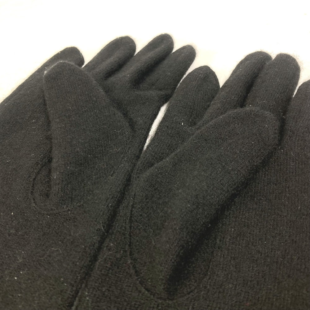 CHANEL CC Coco Mark Gloves, Silk, Women's, Black