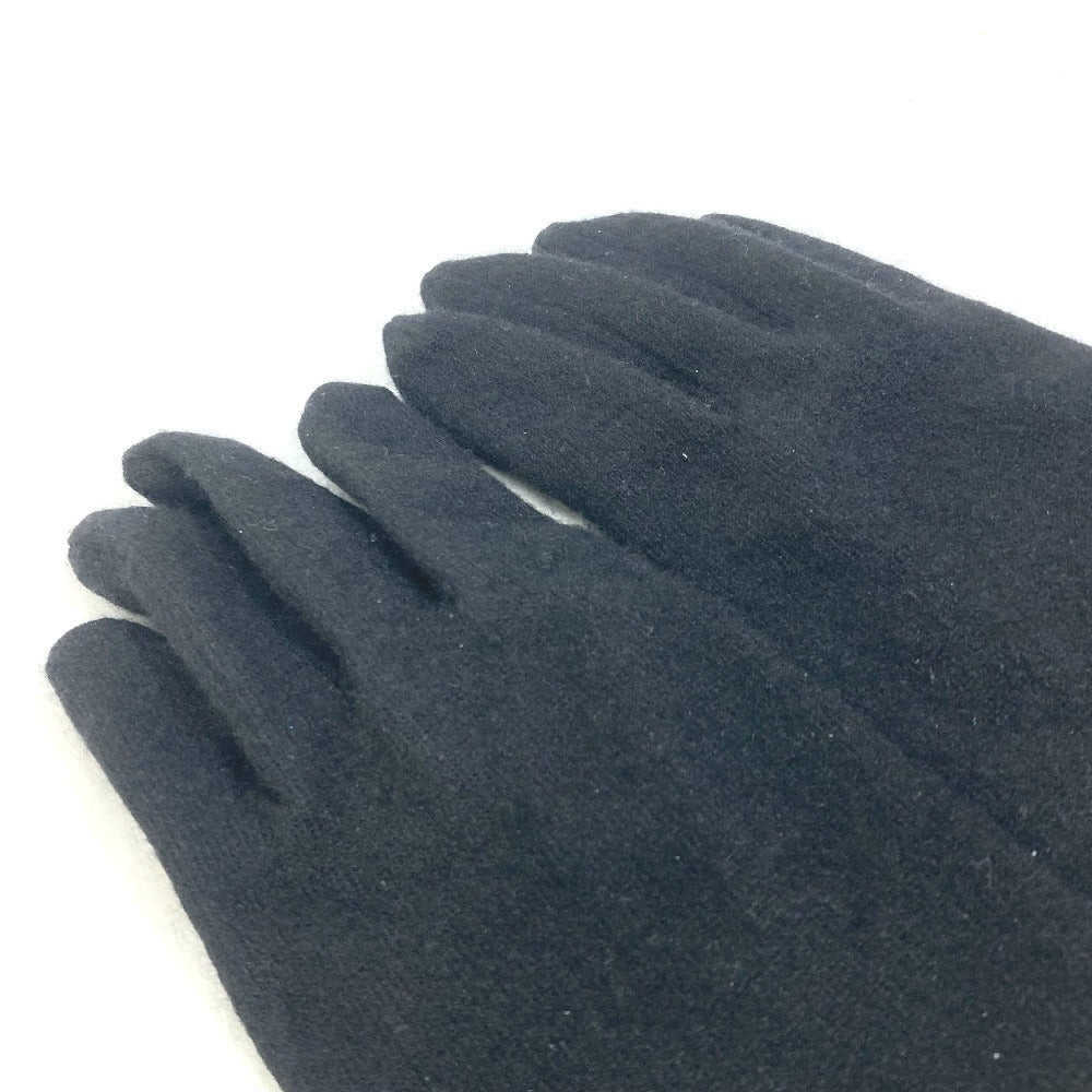 CHANEL CC Coco Mark Gloves, Silk, Women's, Black